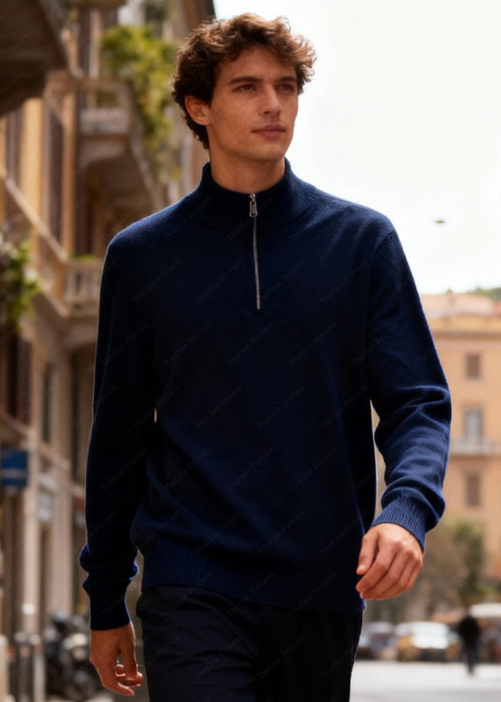 LIAM™ | Half-Zip Sweater – Viscose Modal Pullover with High Collar CT-007