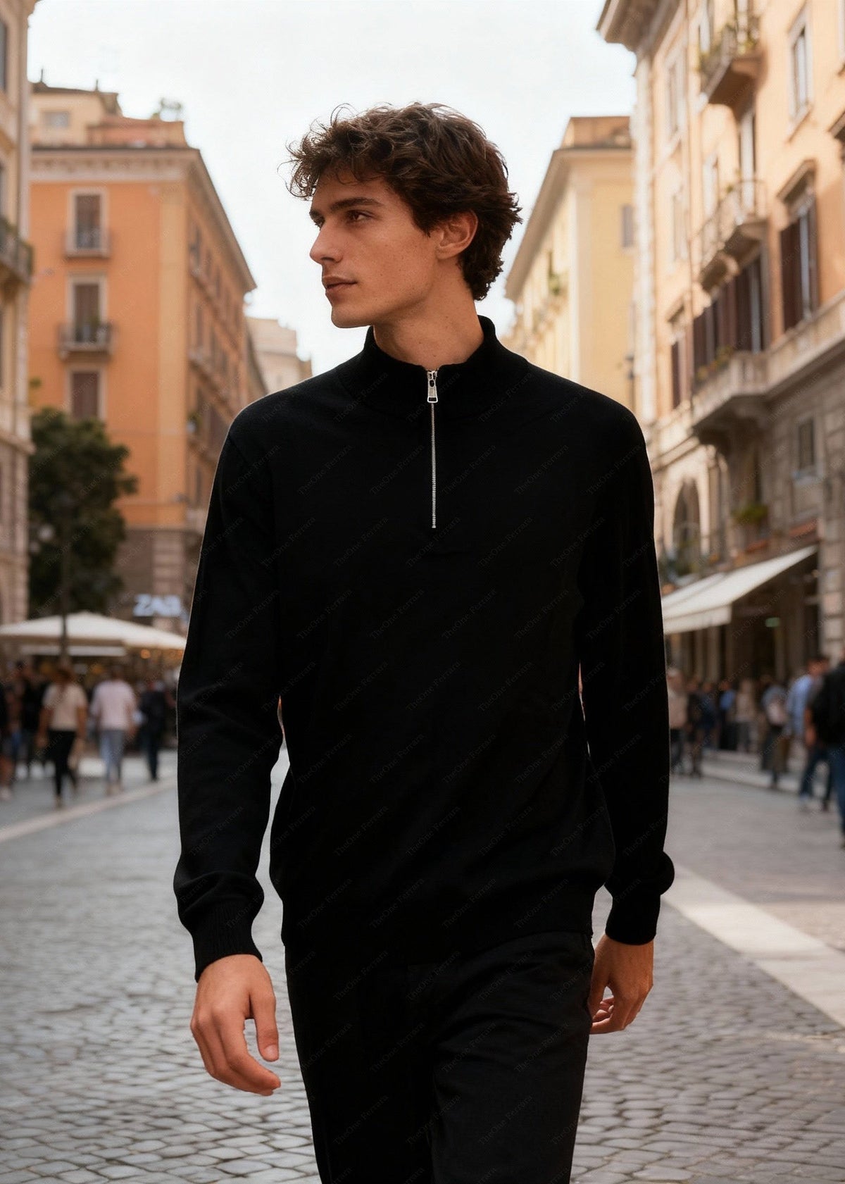 LIAM™ | Half-Zip Sweater – Viscose Modal Pullover with High Collar CT-007