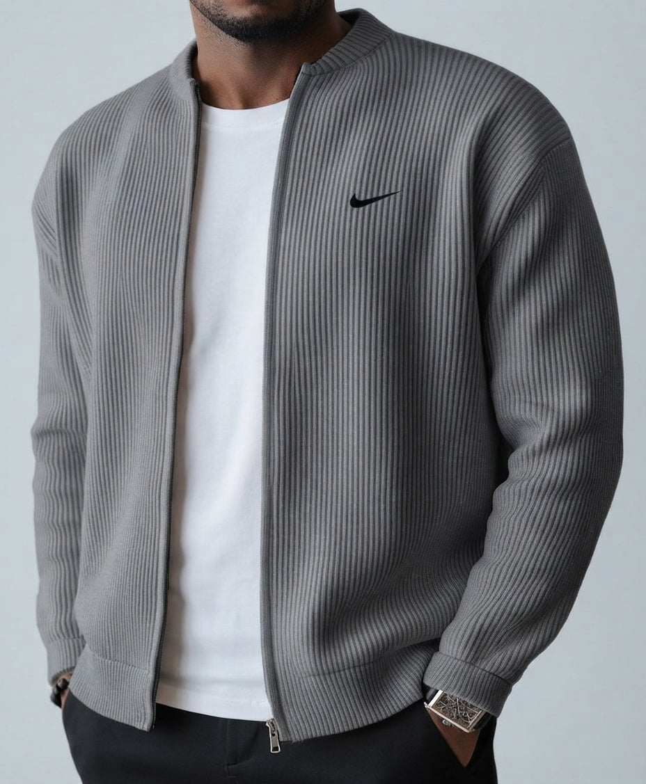 LIAM™ | Ribbed Knit Cardigan Jacket with Zipper