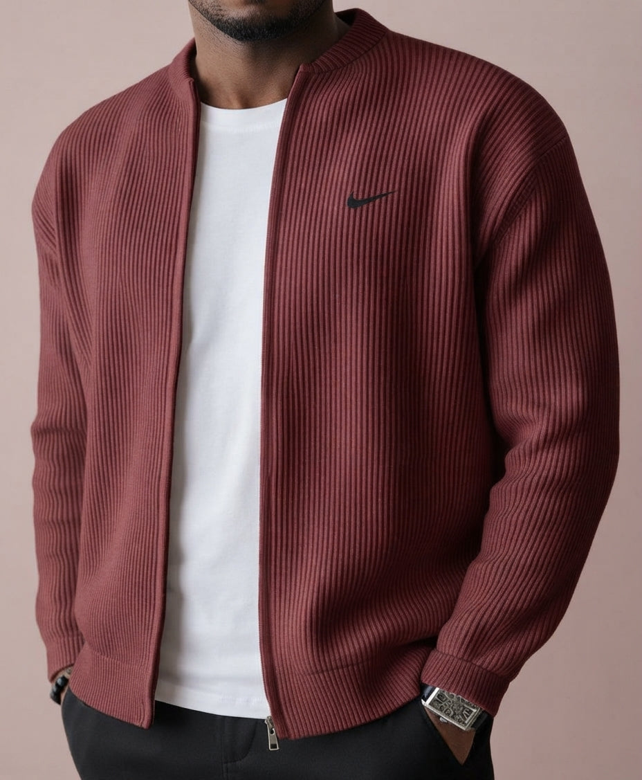 LIAM™ | Ribbed Knit Cardigan Jacket with Zipper