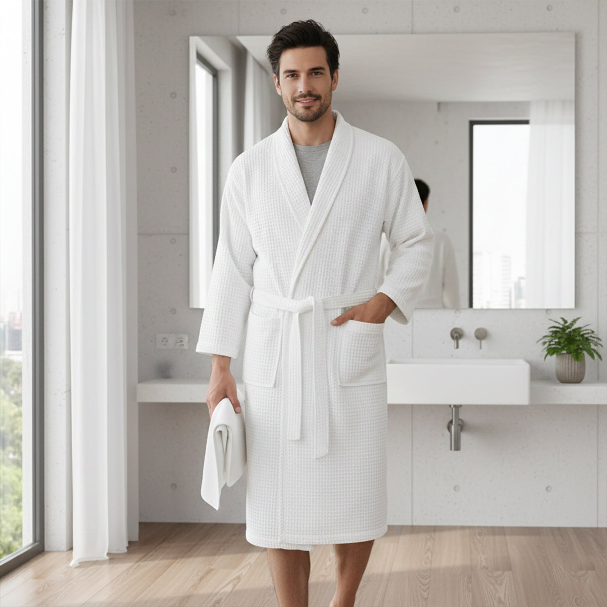 LIAM™ | Waffle Bathrobe