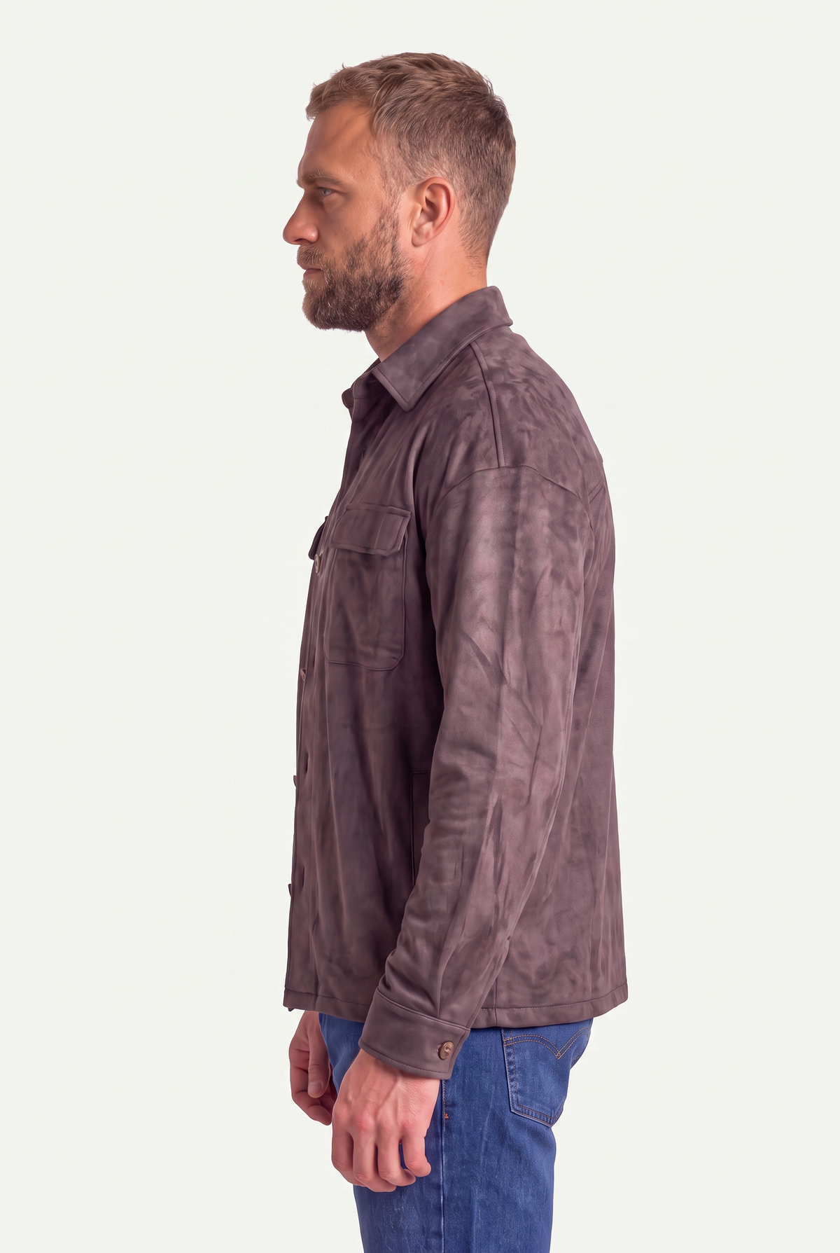 LIAM™ | Mirsino Suede Overshirt | Coffee