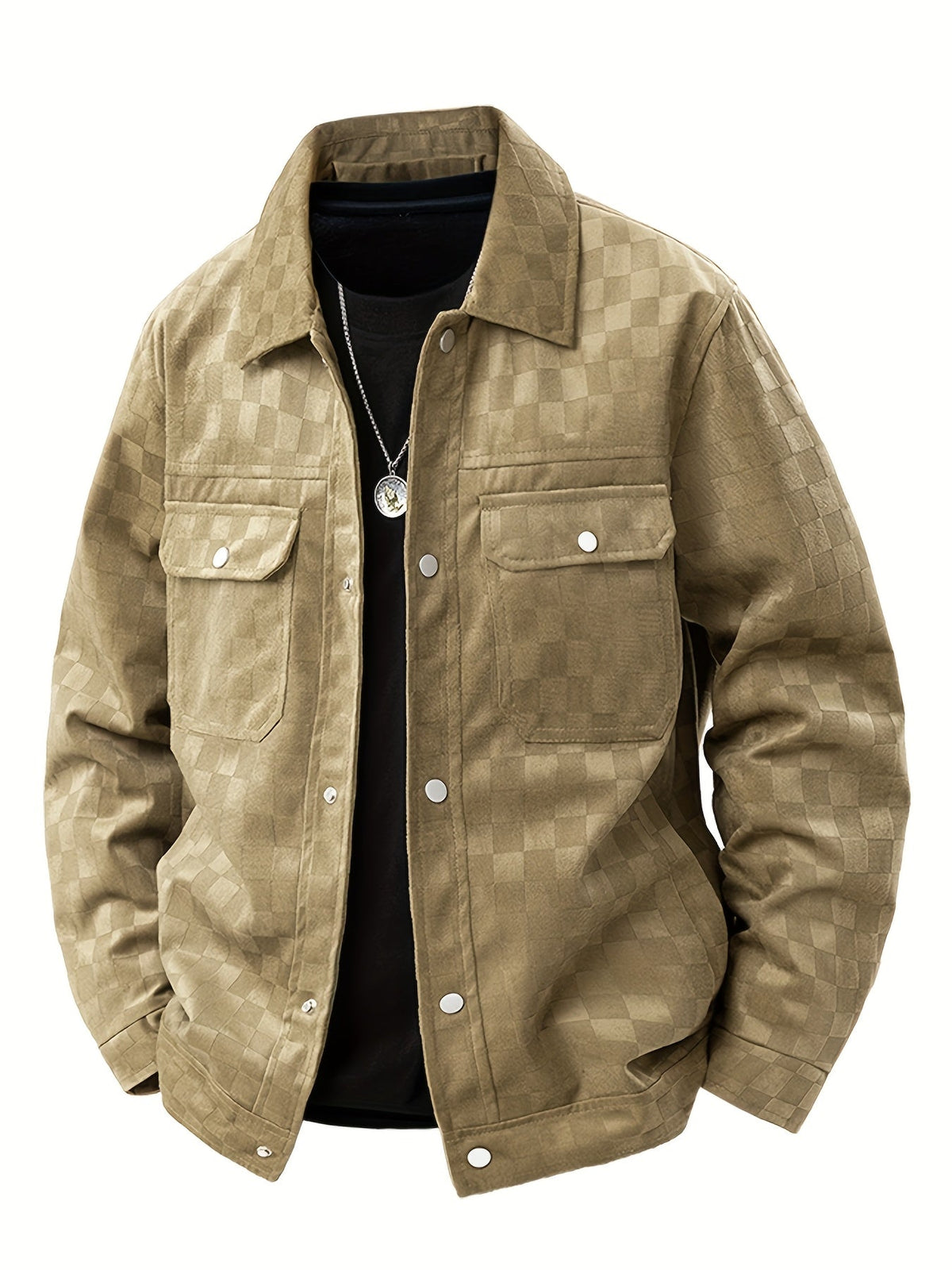 LIAM™ | Mavrick Checkered Suede Jacket