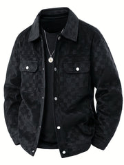 LIAM™ | Mavrick Checkered Suede Jacket