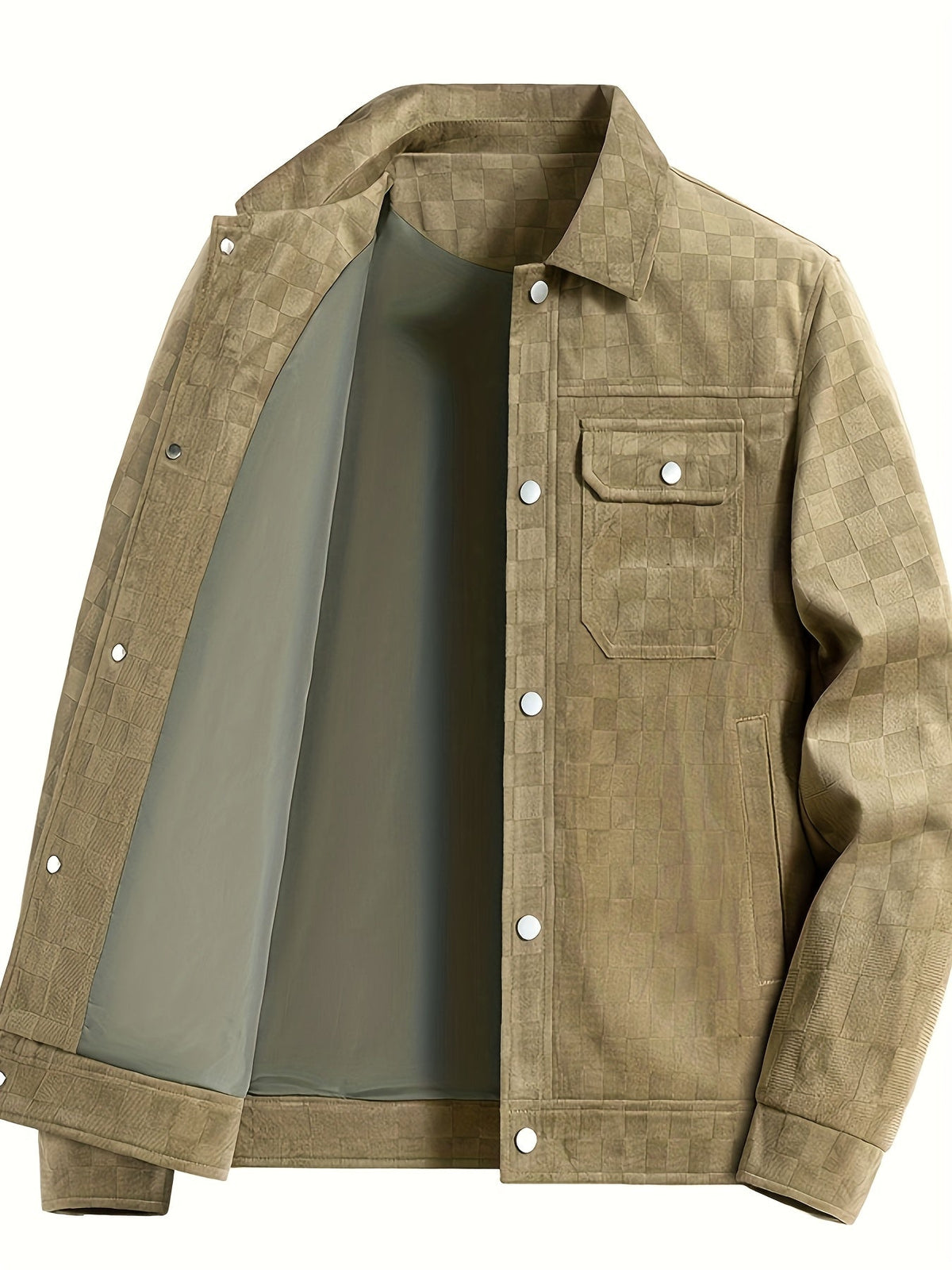 LIAM™ | Mavrick Checkered Suede Jacket