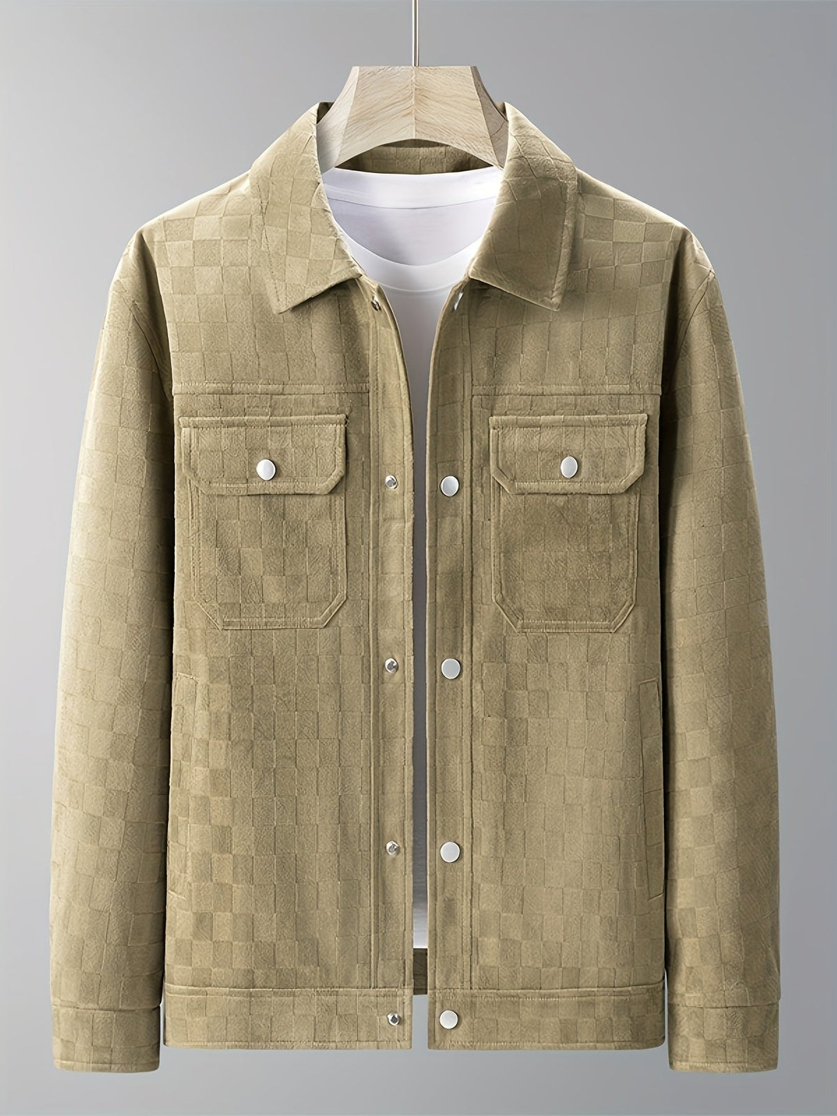 LIAM™ | Mavrick Checkered Suede Jacket