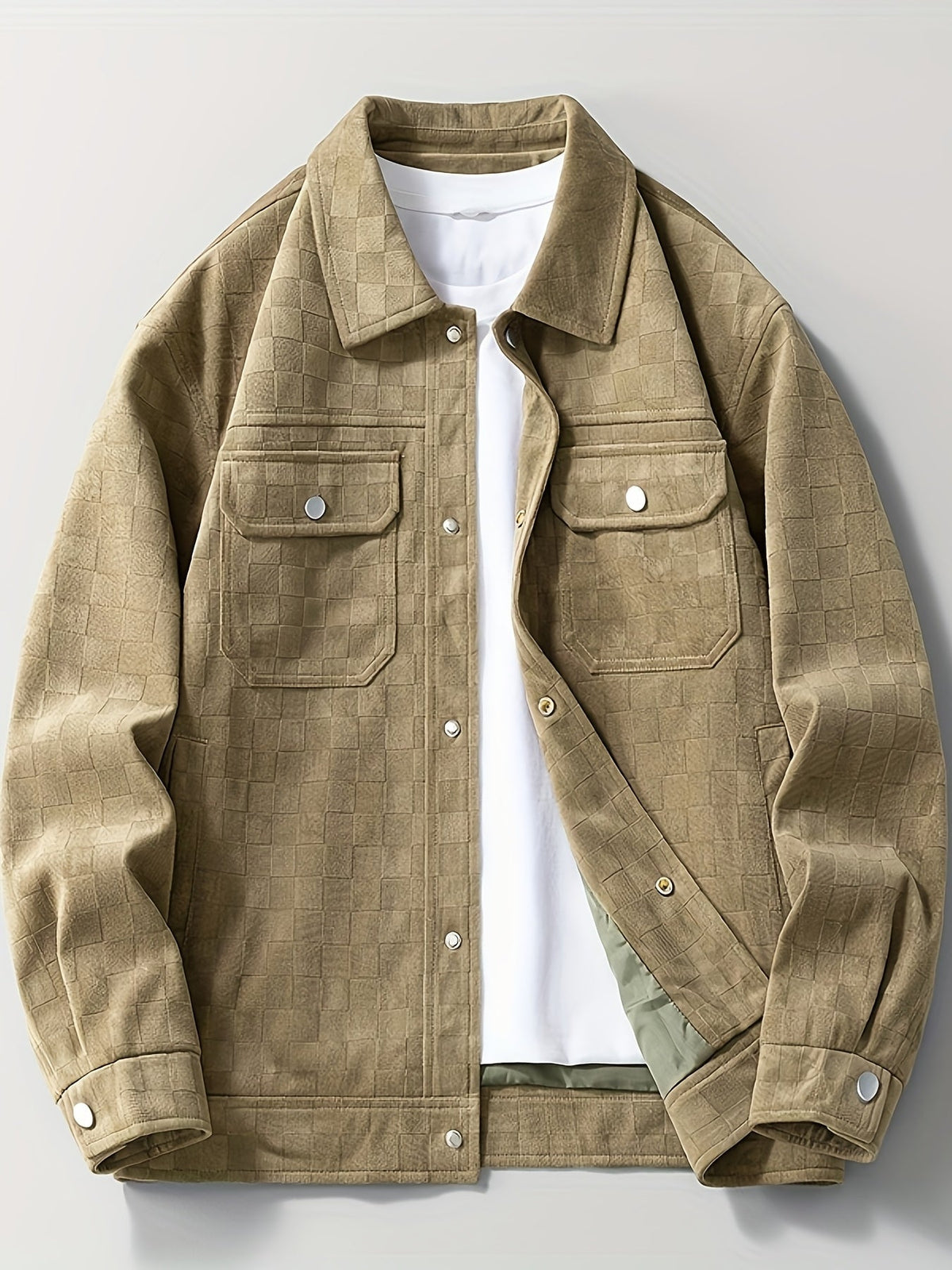 LIAM™ | Mavrick Checkered Suede Jacket