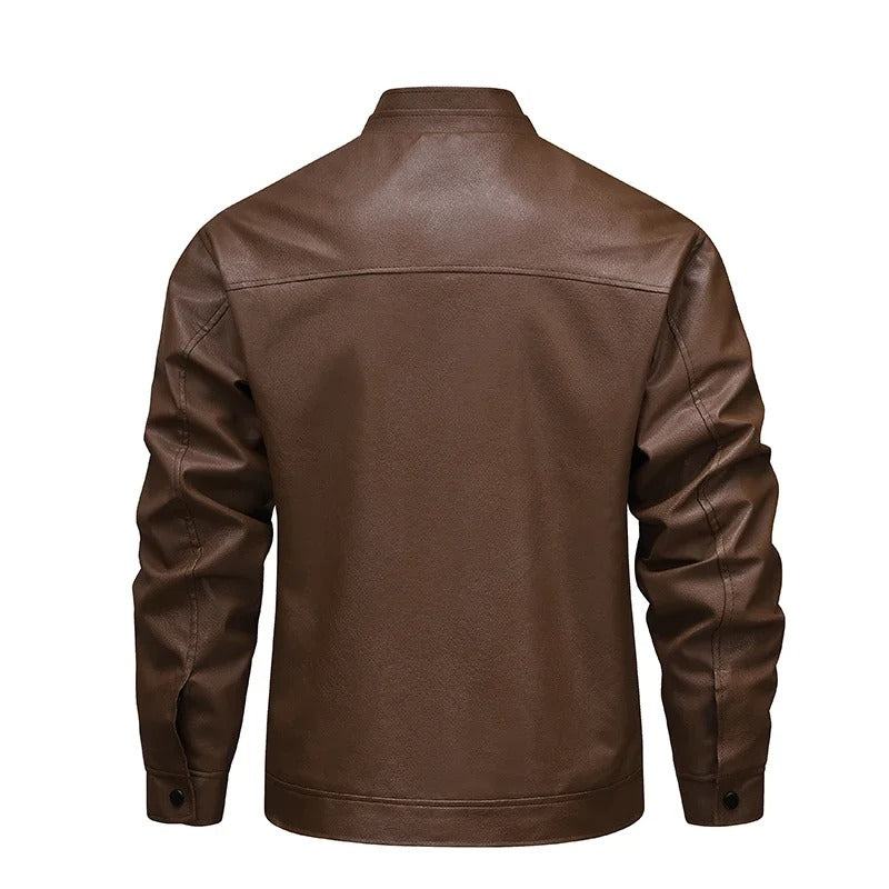 LIAM™ | Vintage Fleece Lined Leather Jacket