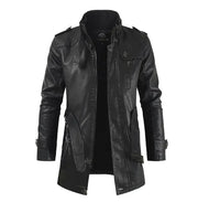 LIAM™ | Elegant Long Leather Biker Jacket