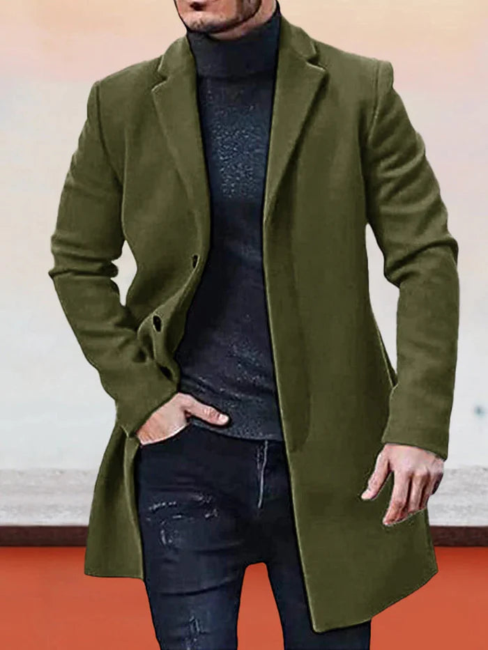 LIAM™ | Men’s Classic Single-Breasted Solid-Color Buckle Jacket