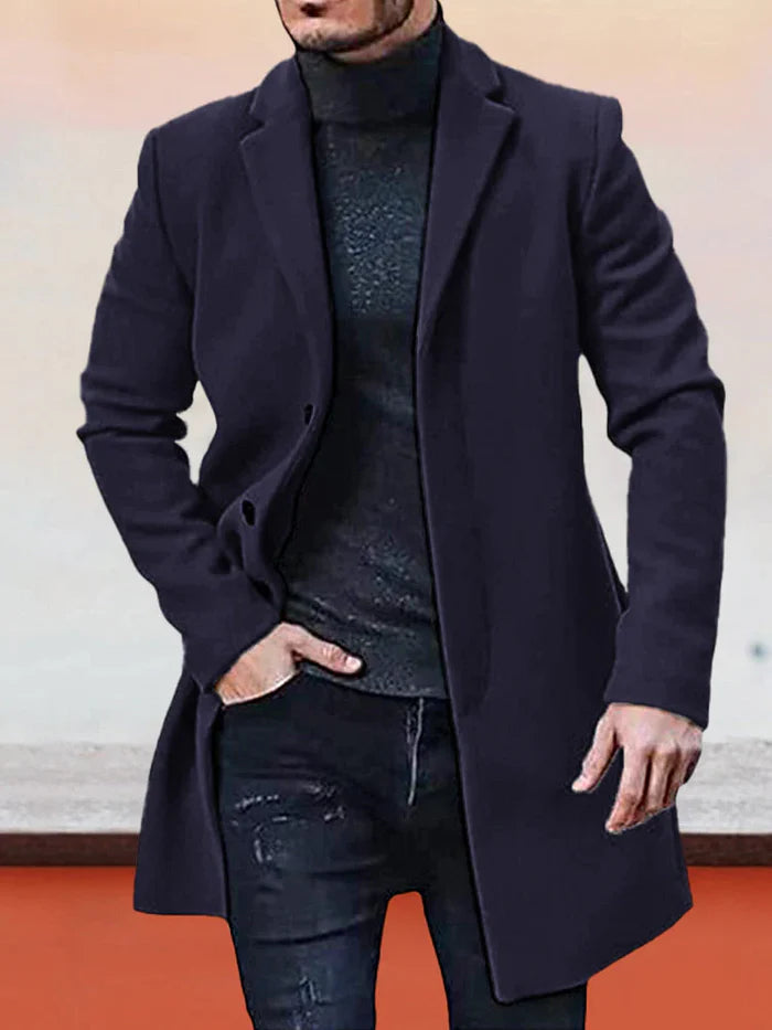 LIAM™ | Men’s Classic Single-Breasted Solid-Color Buckle Jacket