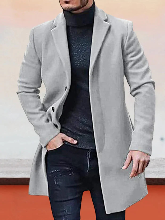 LIAM™ | Men’s Classic Single-Breasted Solid-Color Buckle Jacket