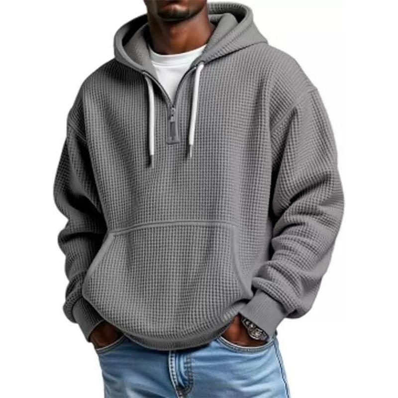 LIAM™ | Men's Knit Quarter-Zip Hoodie Sweatshirt