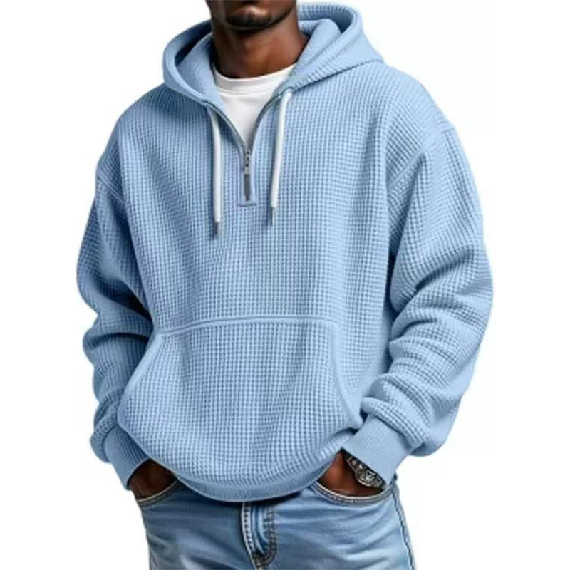 LIAM™ | Men's Knit Quarter-Zip Hoodie Sweatshirt