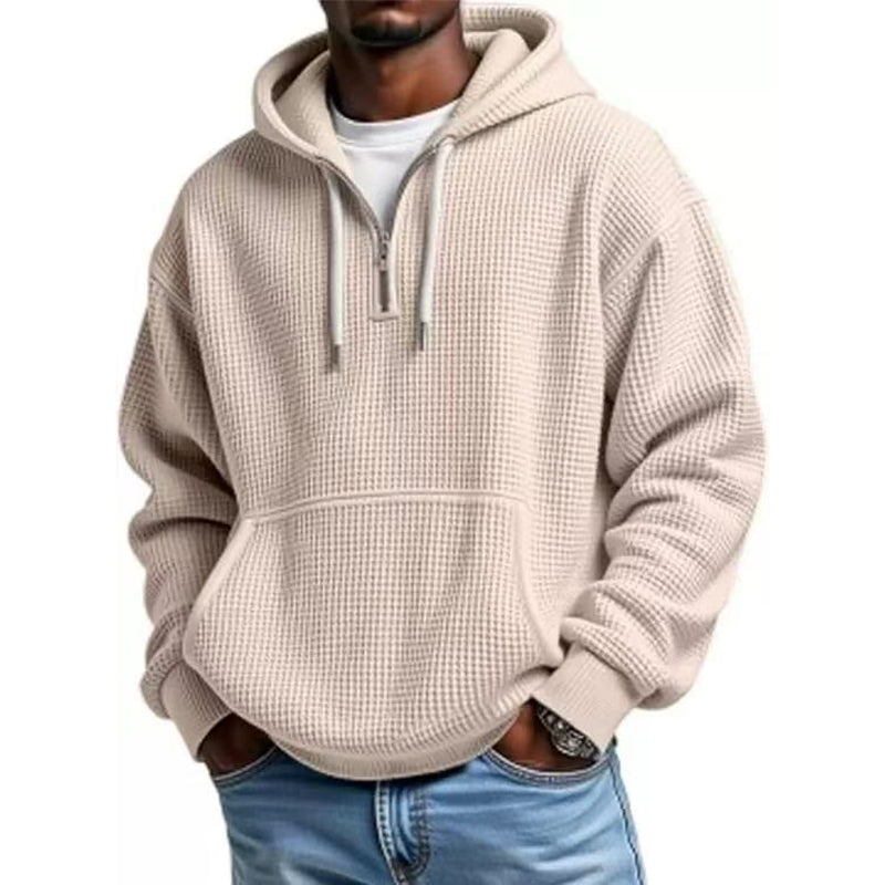 LIAM™ | Men's Knit Quarter-Zip Hoodie Sweatshirt