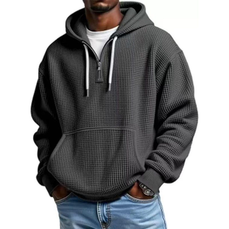 LIAM™ | Men's Knit Quarter-Zip Hoodie Sweatshirt