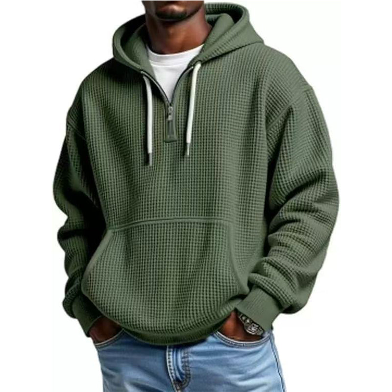 LIAM™ | Men's Knit Quarter-Zip Hoodie Sweatshirt