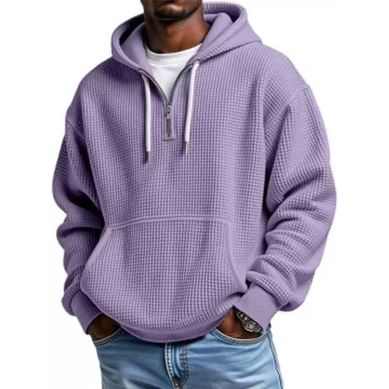 LIAM™ | Men's Knit Quarter-Zip Hoodie Sweatshirt