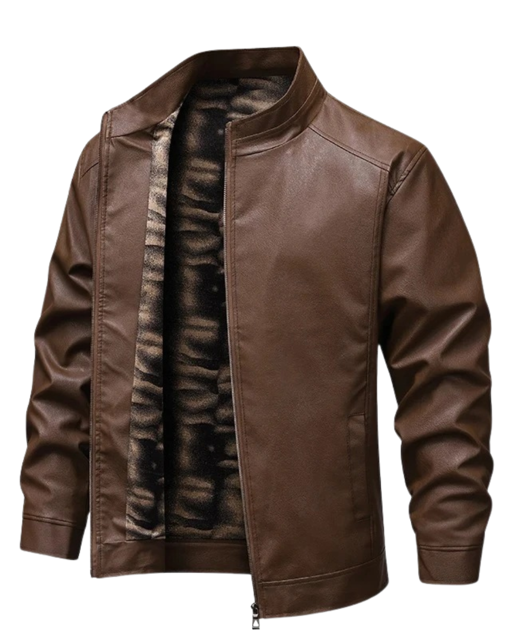 LIAM™ | Vintage Fleece Lined Leather Jacket