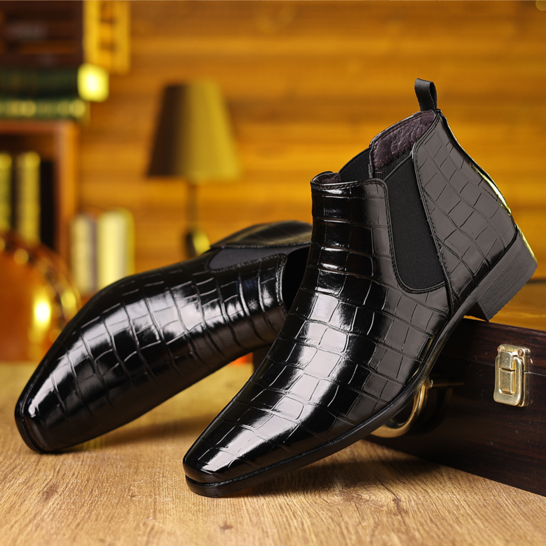 LIAM™ | Luxury Croc Chelsea Boots